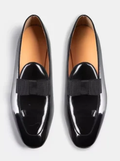 Mocassins à enfiler en cuir PU verni pour hommes