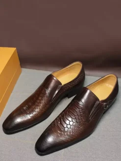Mocassins à enfiler pour hommes chaussures habillées en cuir véritable d'inspiration vintage chaussures habillées à bout droit