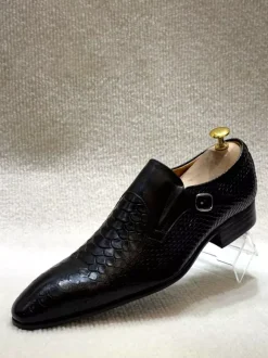 Mocassins à enfiler pour hommes chaussures habillées en cuir véritable d'inspiration vintage chaussures habillées à bout droit