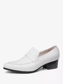 Mocassins à enfiler pour hommes chaussures habillées modernes à bout pointu en cuir de vache