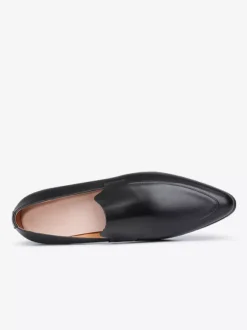 Mocassins à enfiler pour hommes chaussures habillées modernes à bout pointu en cuir de vache