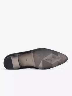 Mocassins à enfiler pour hommes chaussures habillées modernes à bout pointu en cuir de vache
