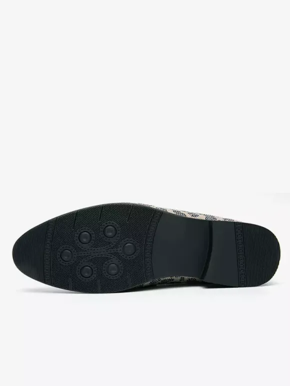 Mocassins à enfiler pour hommes chaussures tendance respirantes blanches à perles pour tenues de soirée et de loisirs