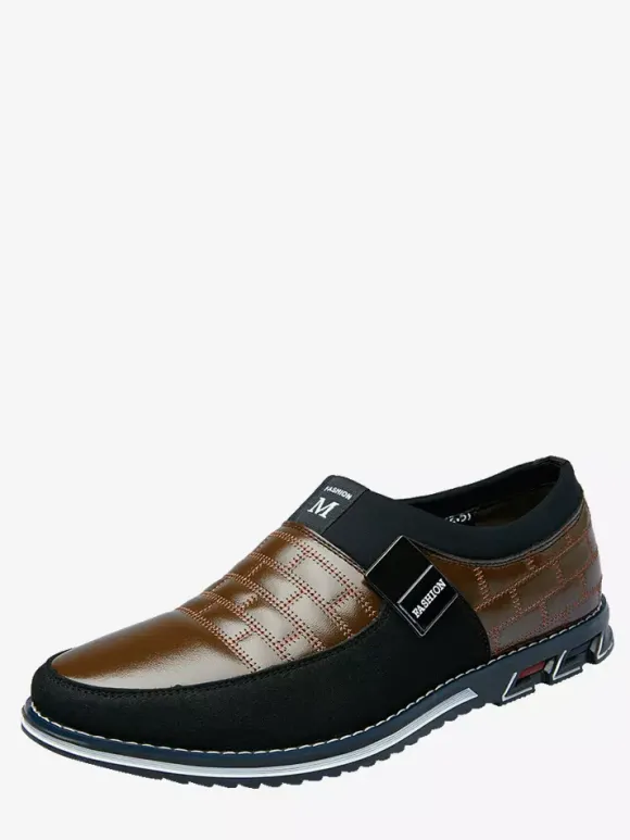 Mocassins à enfiler pour hommes chaussures Oxford à pointes chaussures habillées en cuir et daim