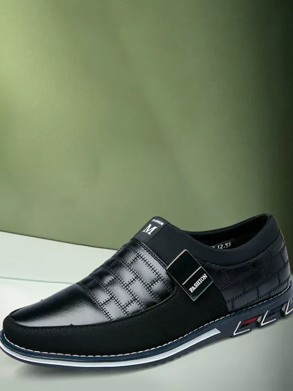 Mocassins à enfiler pour hommes chaussures Oxford à pointes chaussures habillées en cuir et daim