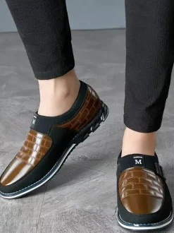 Mocassins à enfiler pour hommes chaussures Oxford à pointes chaussures habillées en cuir et daim