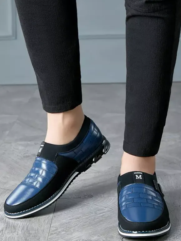 Mocassins à enfiler pour hommes chaussures Oxford à pointes chaussures habillées en cuir et daim
