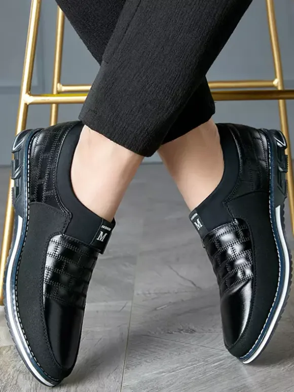 Mocassins à enfiler pour hommes chaussures Oxford à pointes chaussures habillées en cuir et daim