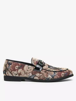Mocassins à enfiler pour homme à talons bas bout rond imprimé animal