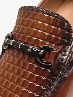 Mocassins à enfiler pour homme chaussures à talons bas en cuir de crocodile