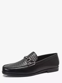 Mocassins à enfiler pour homme chaussures à talons bas en cuir de crocodile