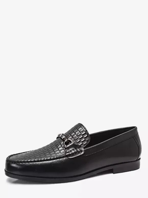 Mocassins à enfiler pour homme chaussures à talons bas en cuir de crocodile