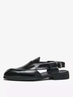 Mocassins à enfiler pour hommes chaussures à bride arrière et bout carré en PU