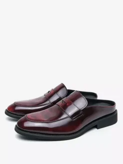 Mocassins à enfiler pour hommes chaussures en cuir respirantes style mocassins à la mode chaussures décontractées pour fêtes et activités en plein air