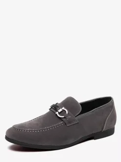 Mocassins à mors pour homme chaussures à talons bas en daim et cuir