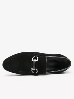 Mocassins à mors pour homme chaussures à talons bas en daim et cuir