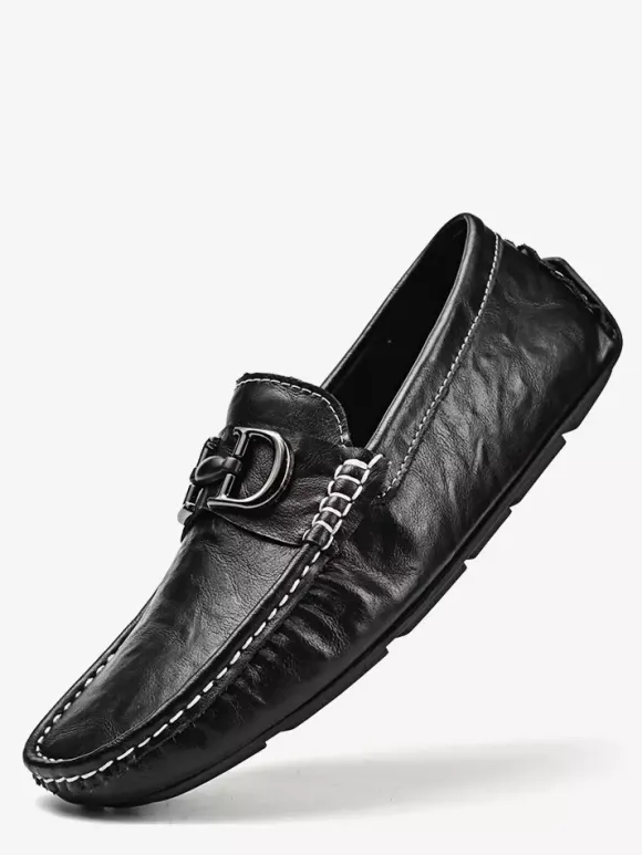 Mocassins à mors pour homme chaussures de pont en cuir à enfiler