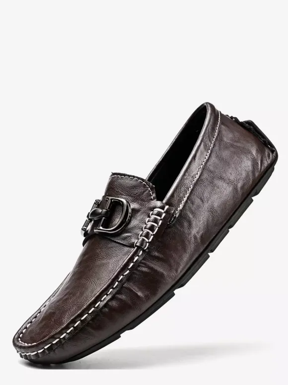 Mocassins à mors pour homme chaussures de pont en cuir à enfiler