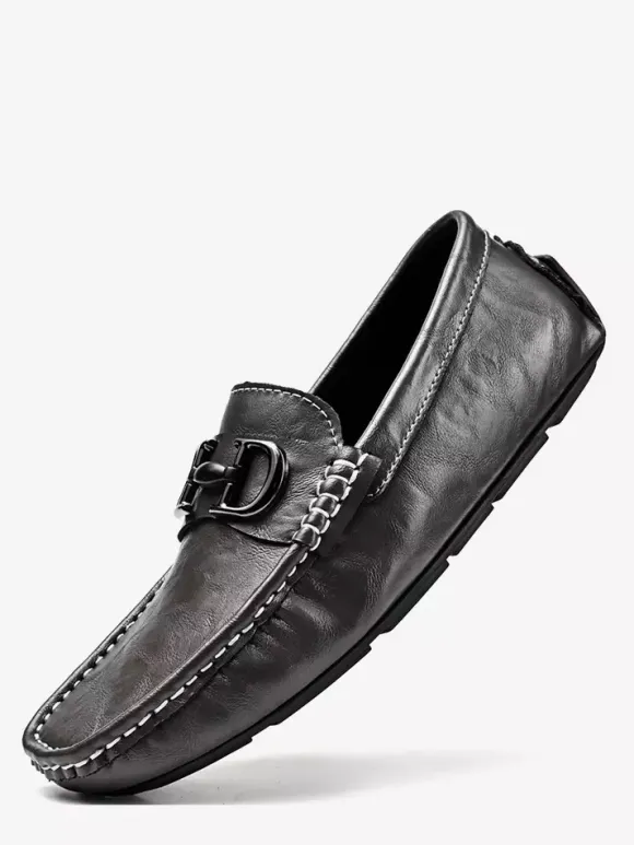 Mocassins à mors pour homme chaussures de pont en cuir à enfiler