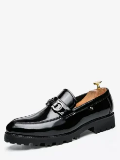Mocassins à mors pour homme chaussures épaisses vernies antidérapantes