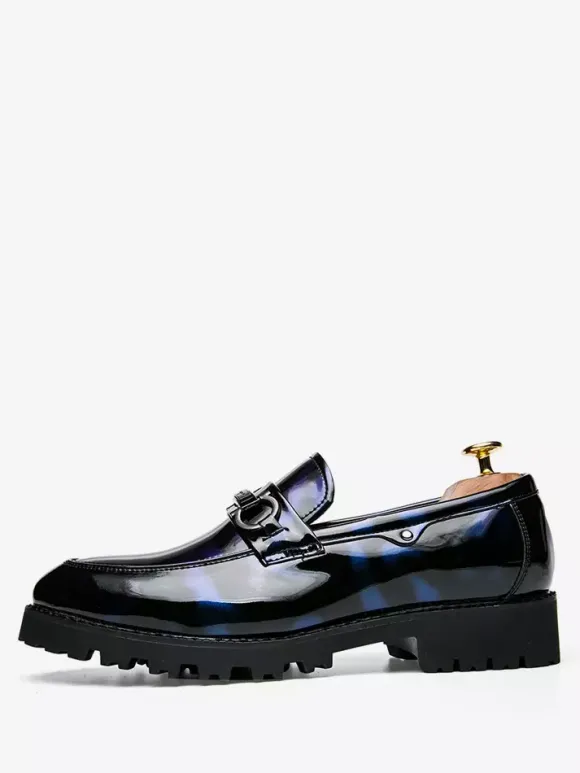 Mocassins à mors pour homme chaussures épaisses vernies antidérapantes