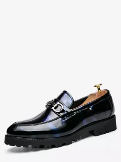 Mocassins à mors pour homme chaussures épaisses vernies antidérapantes
