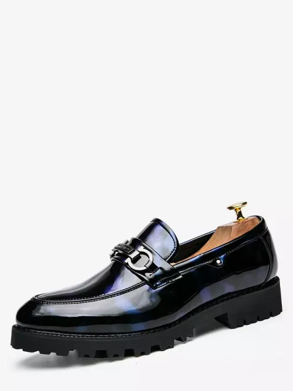 Mocassins à mors pour homme chaussures épaisses vernies antidérapantes