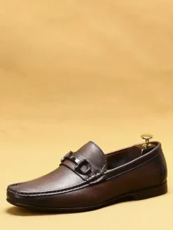 Mocassins à mors pour homme mocassins en cuir véritable semelles souples chaussures décontractées à enfiler