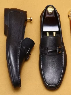 Mocassins à mors pour homme mocassins en cuir véritable semelles souples chaussures décontractées à enfiler