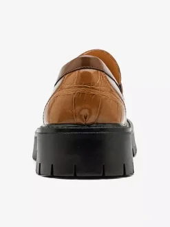 Mocassins à mors pour homme chaussures épaisses antidérapantes en cuir à enfiler