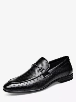 Mocassins à mors pour homme en cuir véritable perforé et maille