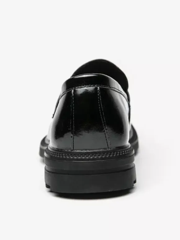 Mocassins à mors pour hommes chaussures à enfiler en cuir à bout rond épais