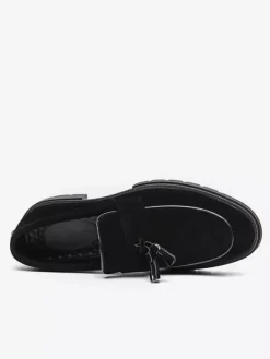 Mocassins à pampilles en daim pour hommes chaussures à enfiler bout rond antidérapantes résistantes à l'usure semelle épaisse