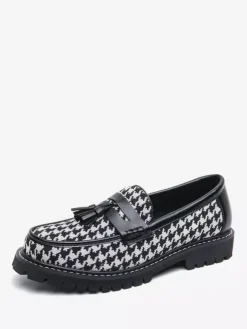 Mocassins à pampilles pour hommes grande taille à plateforme en PU à enfiler pour mariage bal de promo
