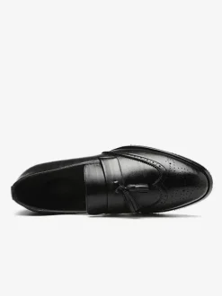 Mocassins à pampilles pour hommes chaussures habillées en cuir à bout pointu à enfiler