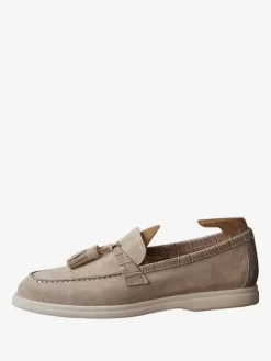 Mocassins à pampilles pour hommes bout rond en daim chaussures de bal et de mariage