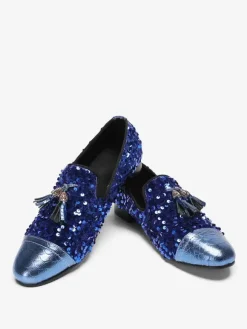 Mocassins à rivets pour hommes chaussures en cuir à paillettes à enfiler à pompons pour bal de promo mariage