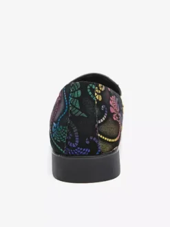 Mocassins à rivets pour hommes chaussures en daim à imprimé épissure bout rond talons bas chaussures de bal
