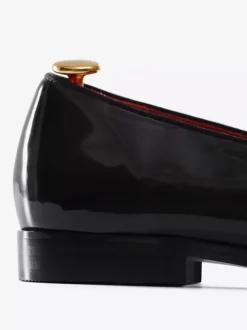 Mocassins belges en cuir verni pour homme à enfiler avec n艙ud bout rond pour smoking bal fête mariage