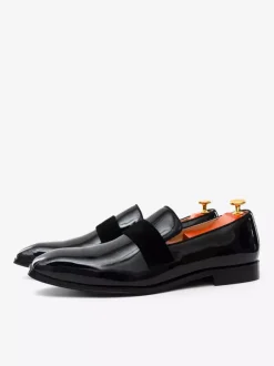 Mocassins Chaussures de Mariage Soirée hommes avec dessus en PU verni