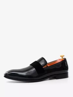 Mocassins Chaussures de Mariage Soirée hommes avec dessus en PU verni