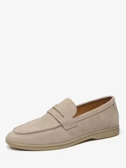 Mocassins Chaussures Hommes Abricot En Micro-Daim Soirée Mariage