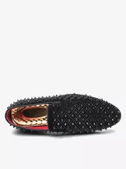 Mocassins en cuir à strass pour homme confortables à enfiler classiques pointus pour smoking soirée bal mariage