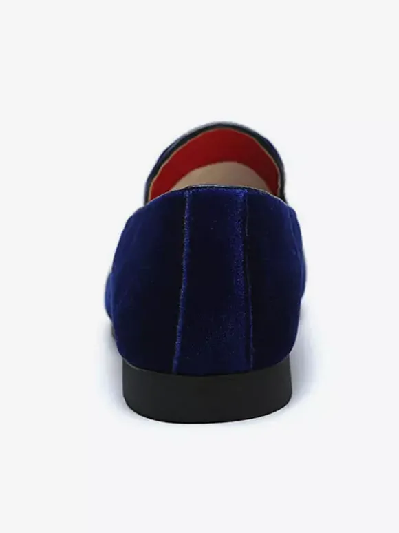 Mocassins en daim pour hommes bout rond chaussures plates à enfiler pour les bals de fin d'année