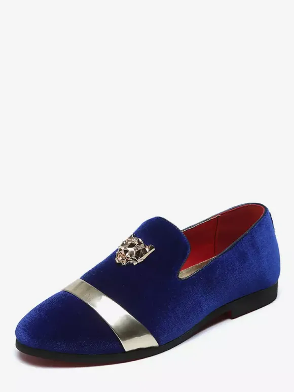 Mocassins en daim pour hommes bout rond chaussures plates à enfiler pour les bals de fin d'année