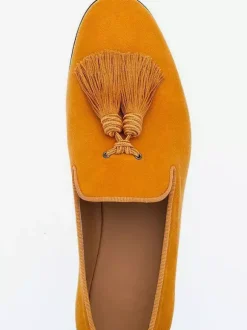 Mocassins Homme en Cuir Synthétique Verni avec Franges Unicolore