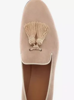 Mocassins Homme en Cuir Synthétique Verni avec Franges Unicolore