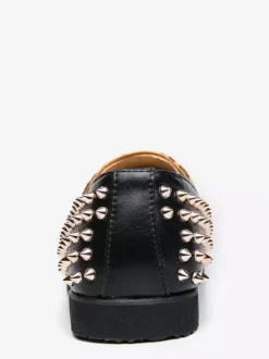 Mocassins homme léopard en daim à bout rond et rivets