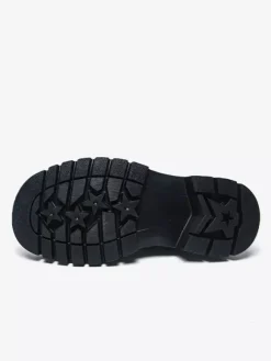 Mocassins noirs pour hommes bout rond détails métalliques chaussures à enfiler