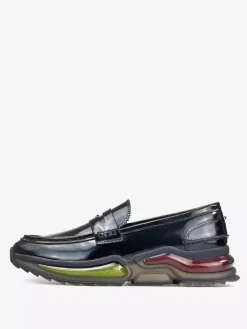 Mocassins Penny Loafer à bout rond en cuir de vache pour homme